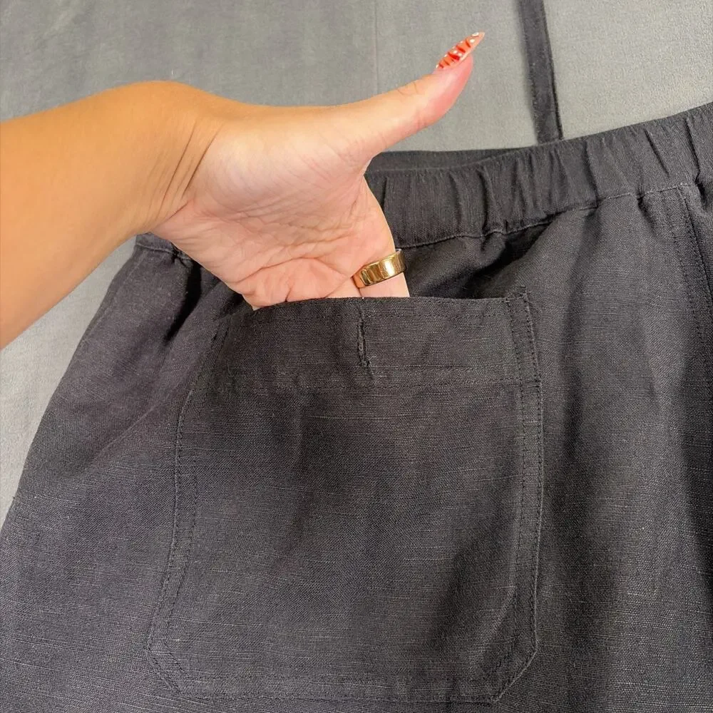 Cubavera Linen Blend Drawstring Pants Mens X-Large Waist 40/42 Black Charity